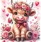 Valentine's Day Diamond Painting Kits for Adults, Highland Cow Diamond Art Kits for Adults Beginners, DIY 5D Cow Full Round Drill Diamond Dots Gem Arts Kits for Home Wall Decor 14 x 14 Inch